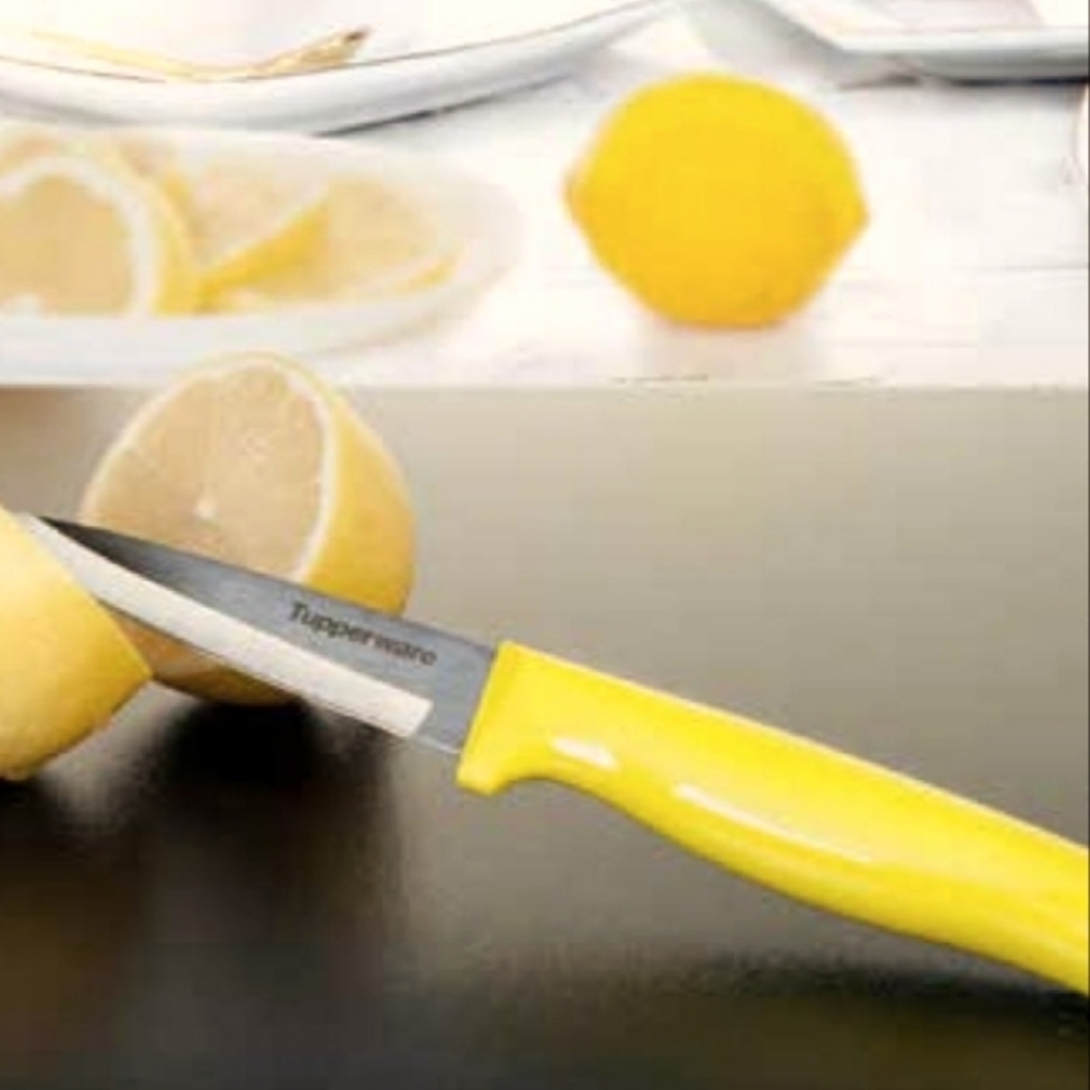 Tupperware T.Living Everyday Essentials Paring Knife w/ Protective Sheath Yellow